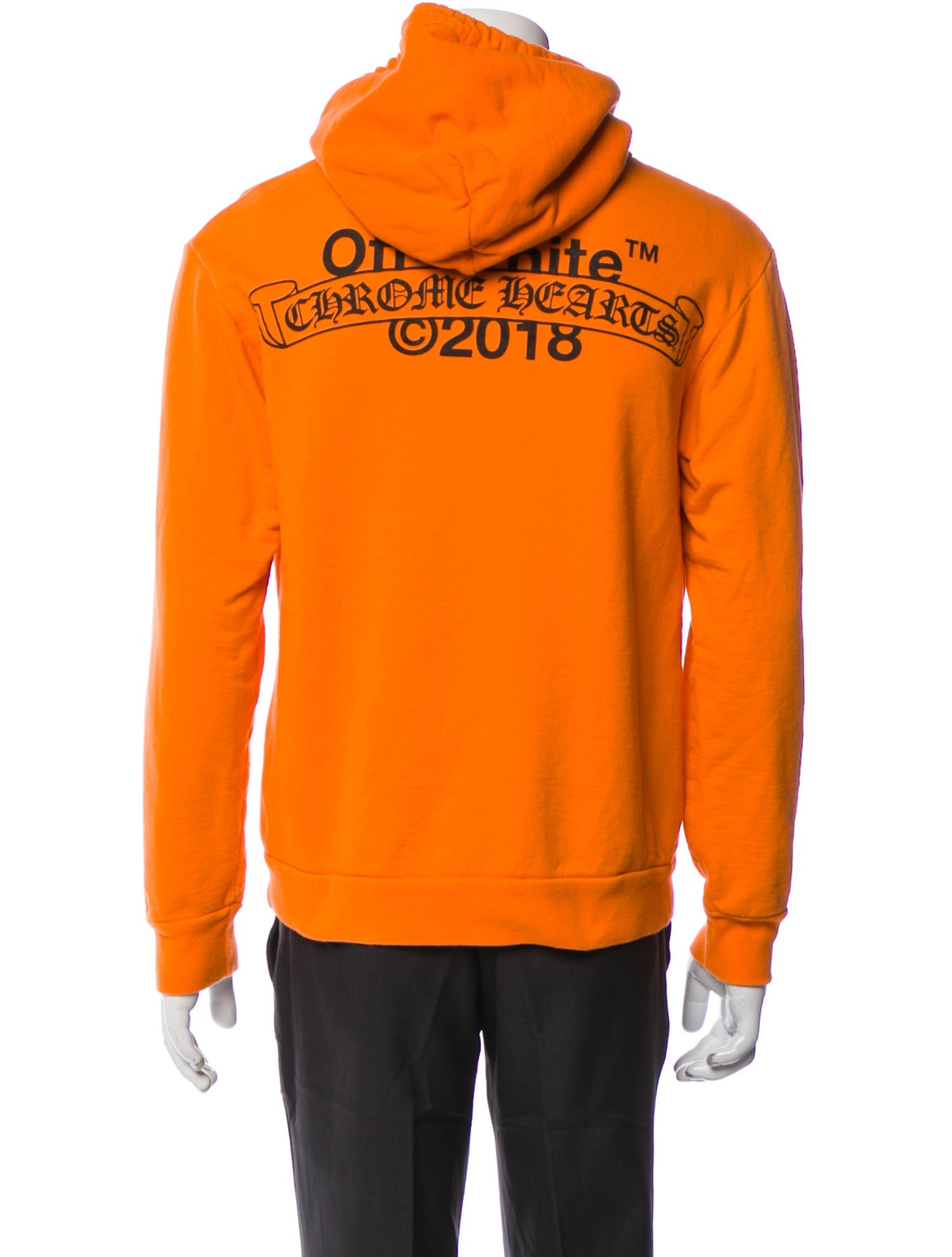 Off-White x Chrome Hearts Graphic Print Crew Neck Hoodie